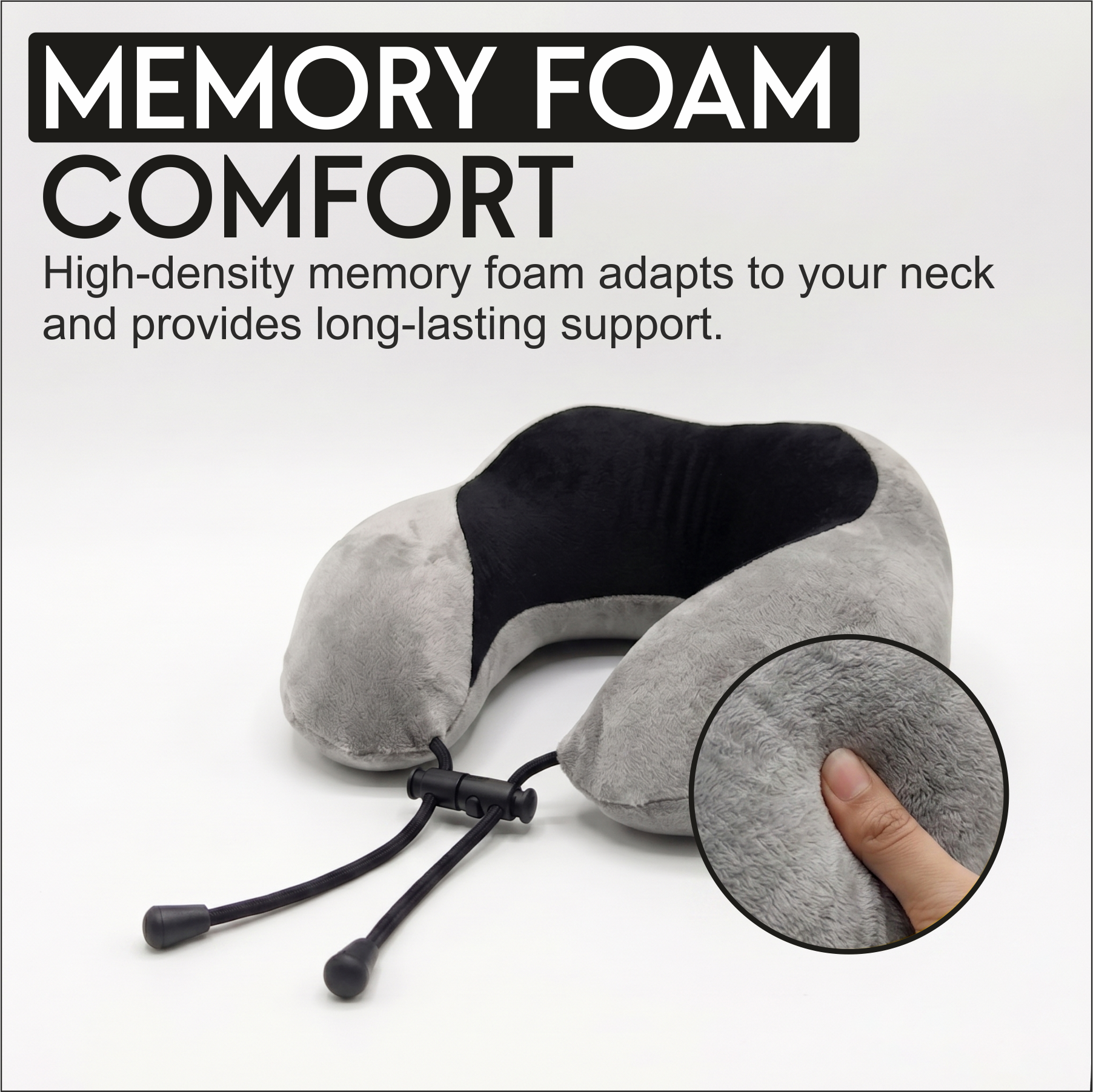 Relaxer Travel Neck Pillow - Grey - Image 5