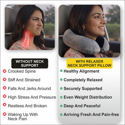 Relaxer Travel Neck Pillow - Grey - Image 7