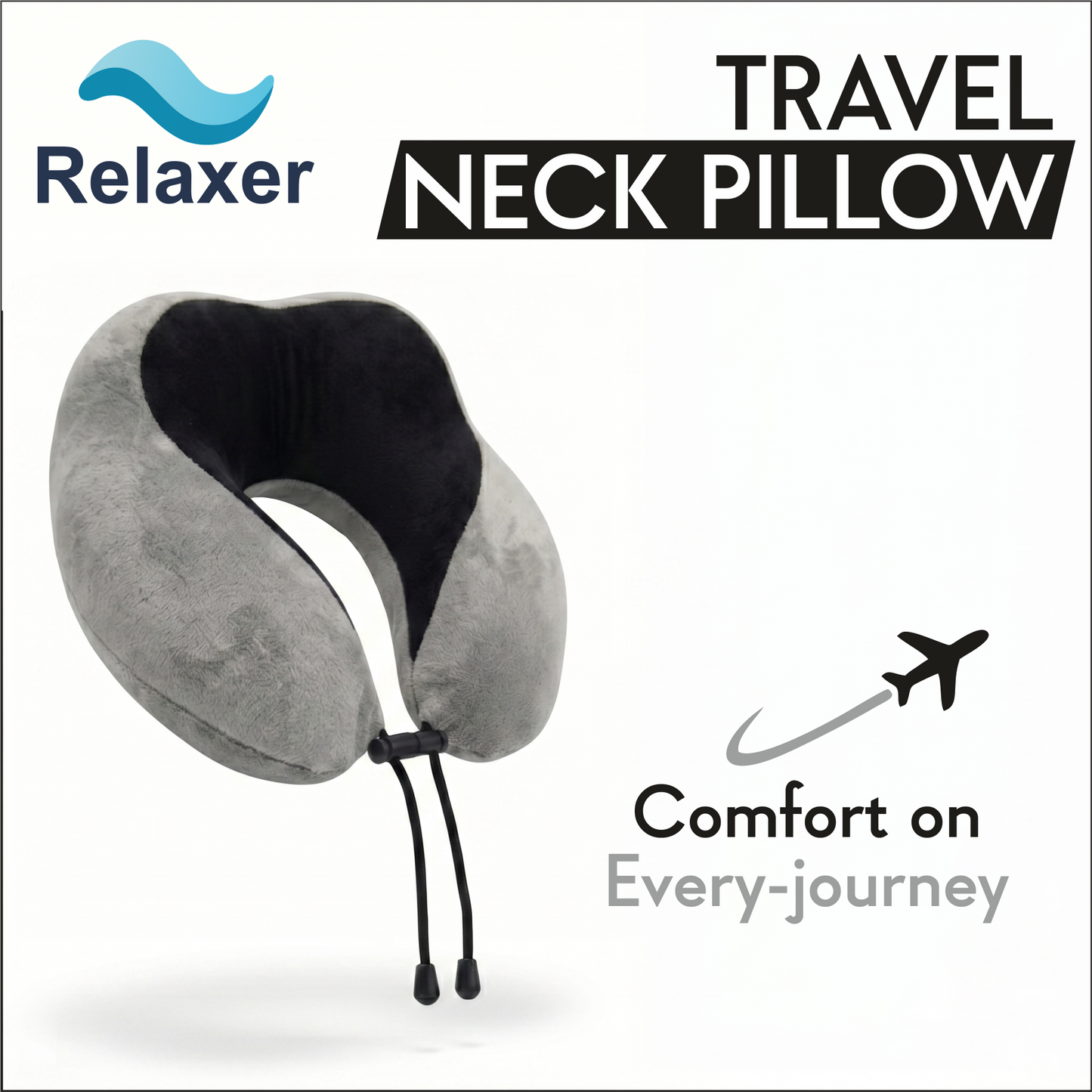 Relaxer Travel Neck Pillow - Grey - Image 8