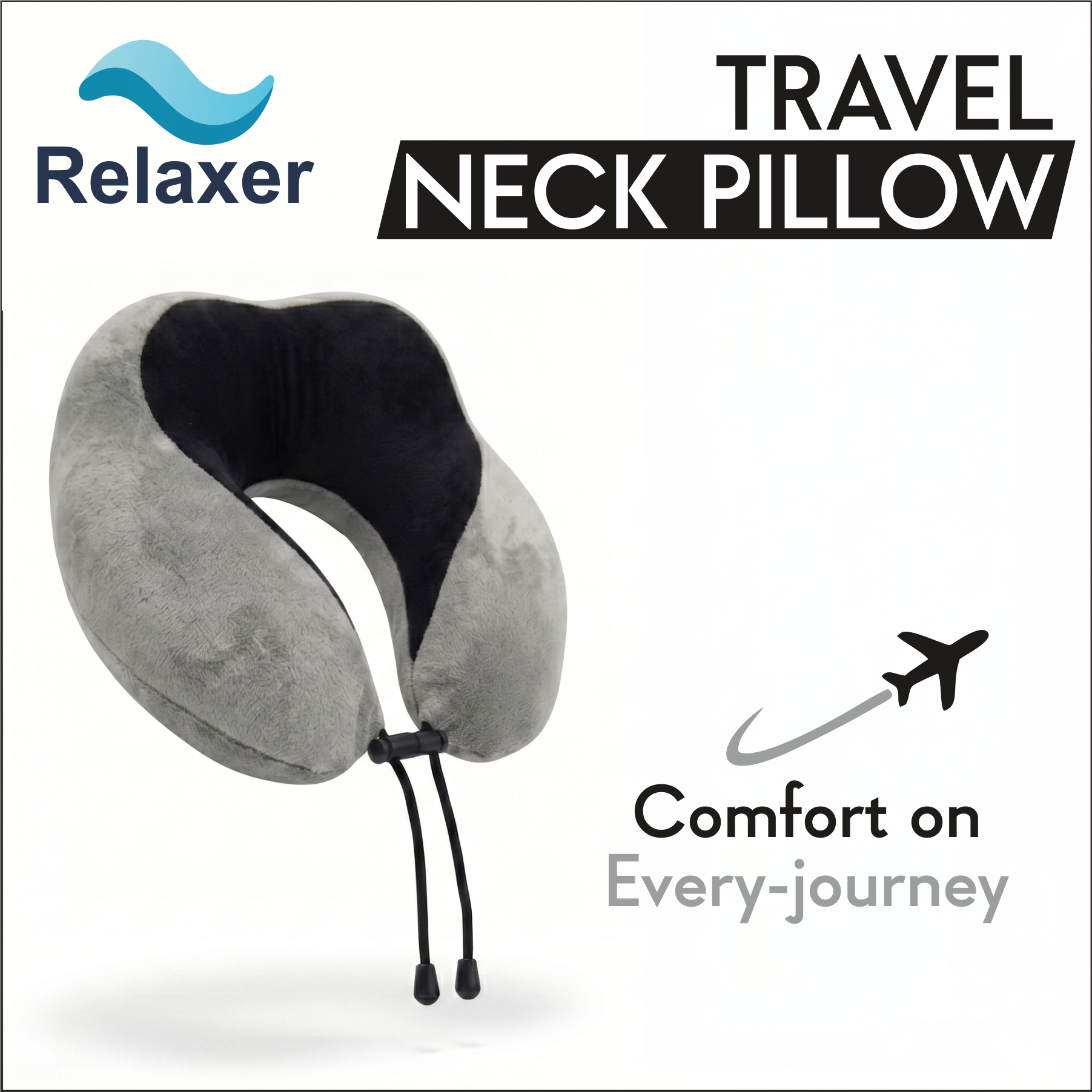 Relaxer Travel Neck Pillow - Grey - Image 8
