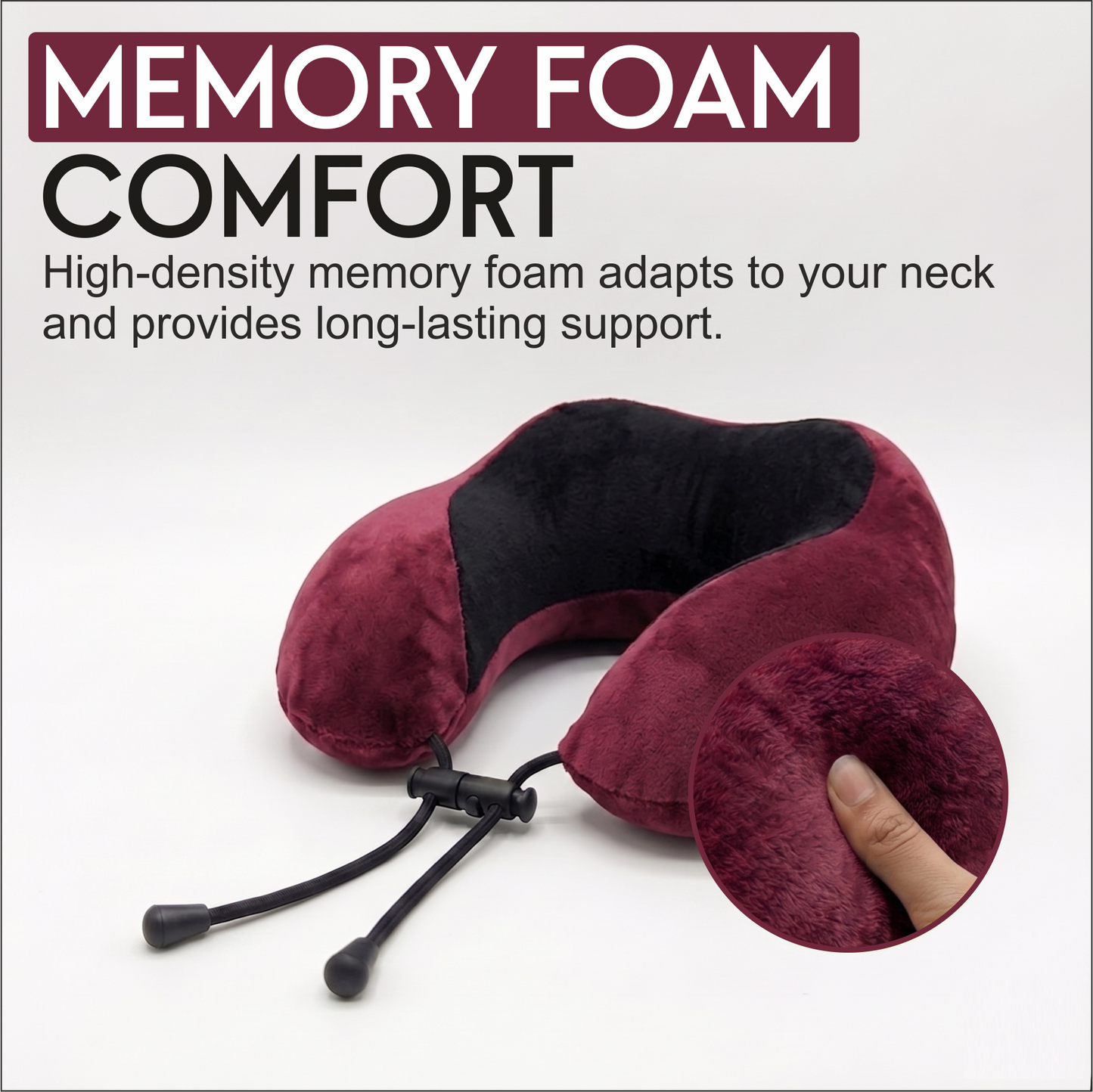 Relaxer Travel Neck Pillow - Wine - Image 5
