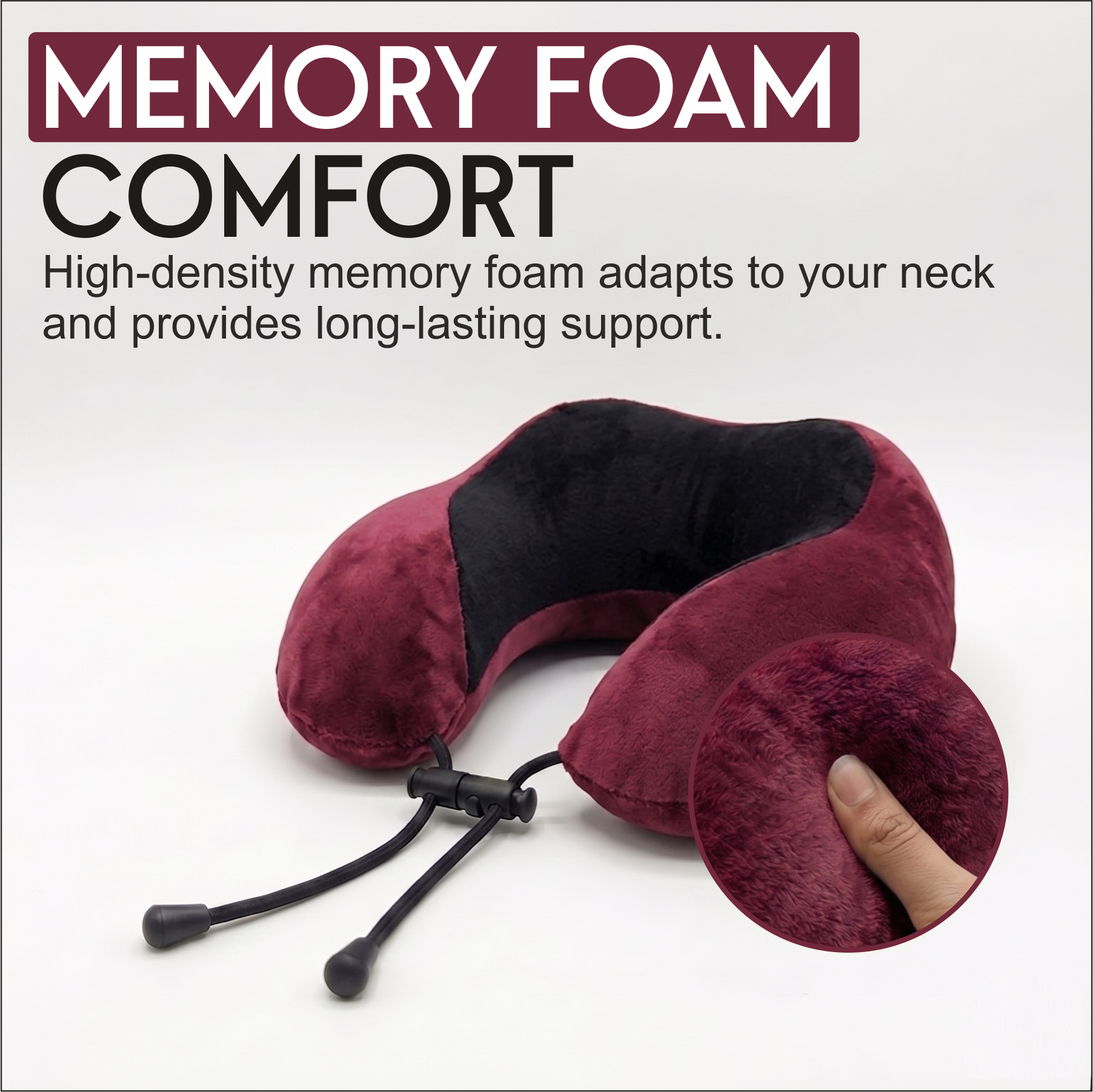 Relaxer Travel Neck Pillow - Wine - Image 5