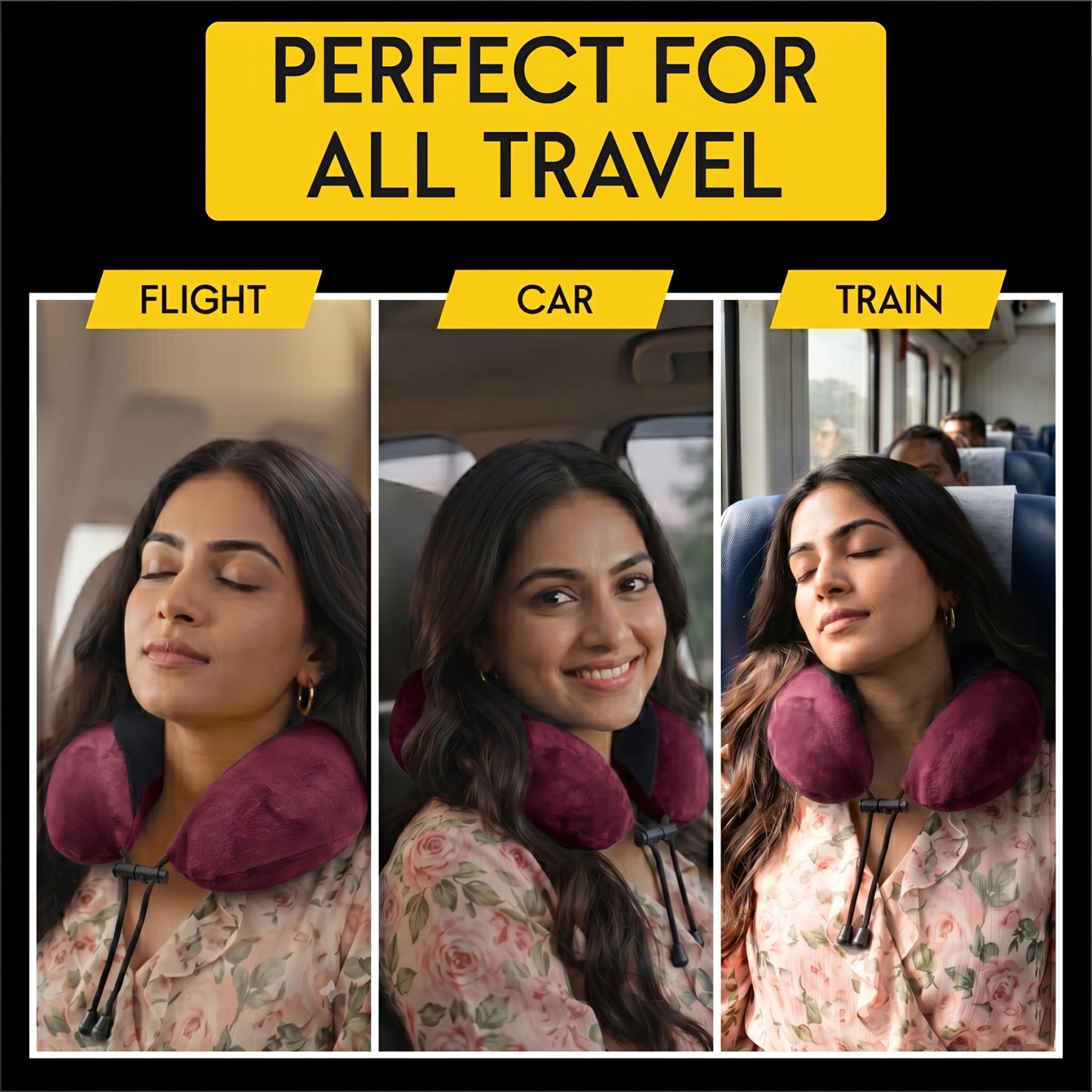 Relaxer Travel Neck Pillow - Wine - Image 6