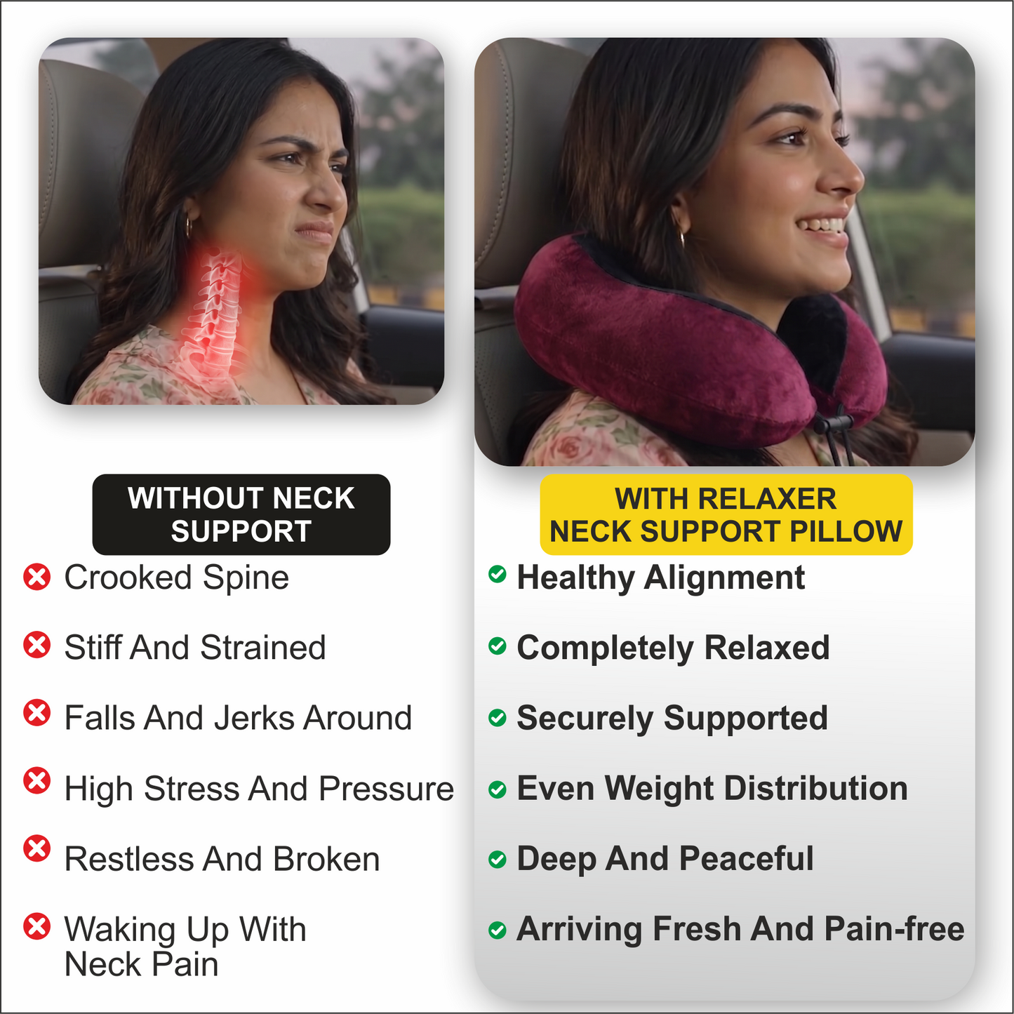 Relaxer Travel Neck Pillow - Wine - Image 7