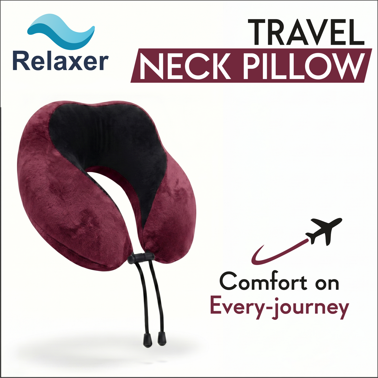 Relaxer Travel Neck Pillow - Wine - Image 8