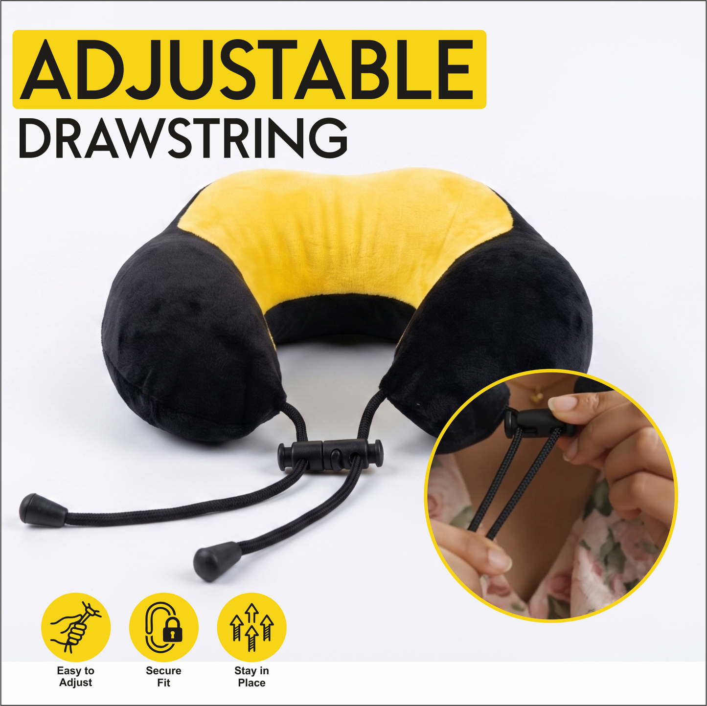 Relaxer Travel Neck Pillow - Yellow - Image 3