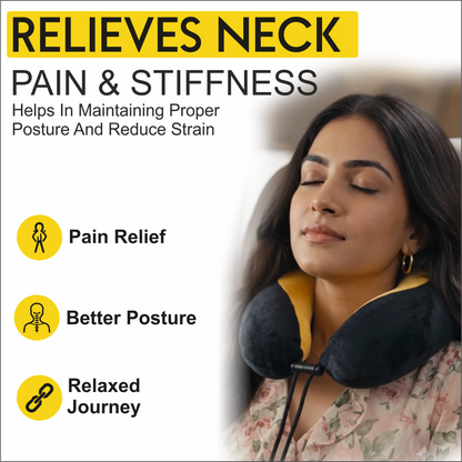 Relaxer Travel Neck Pillow - Yellow - Image 4