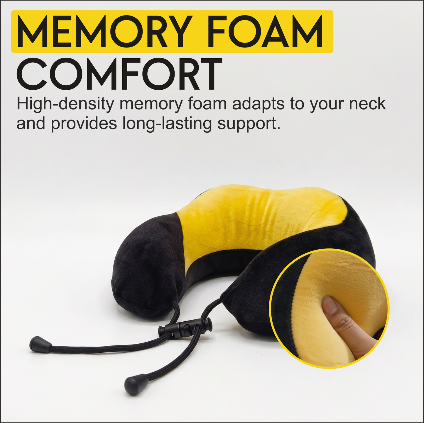 Relaxer Travel Neck Pillow - Yellow - Image 5