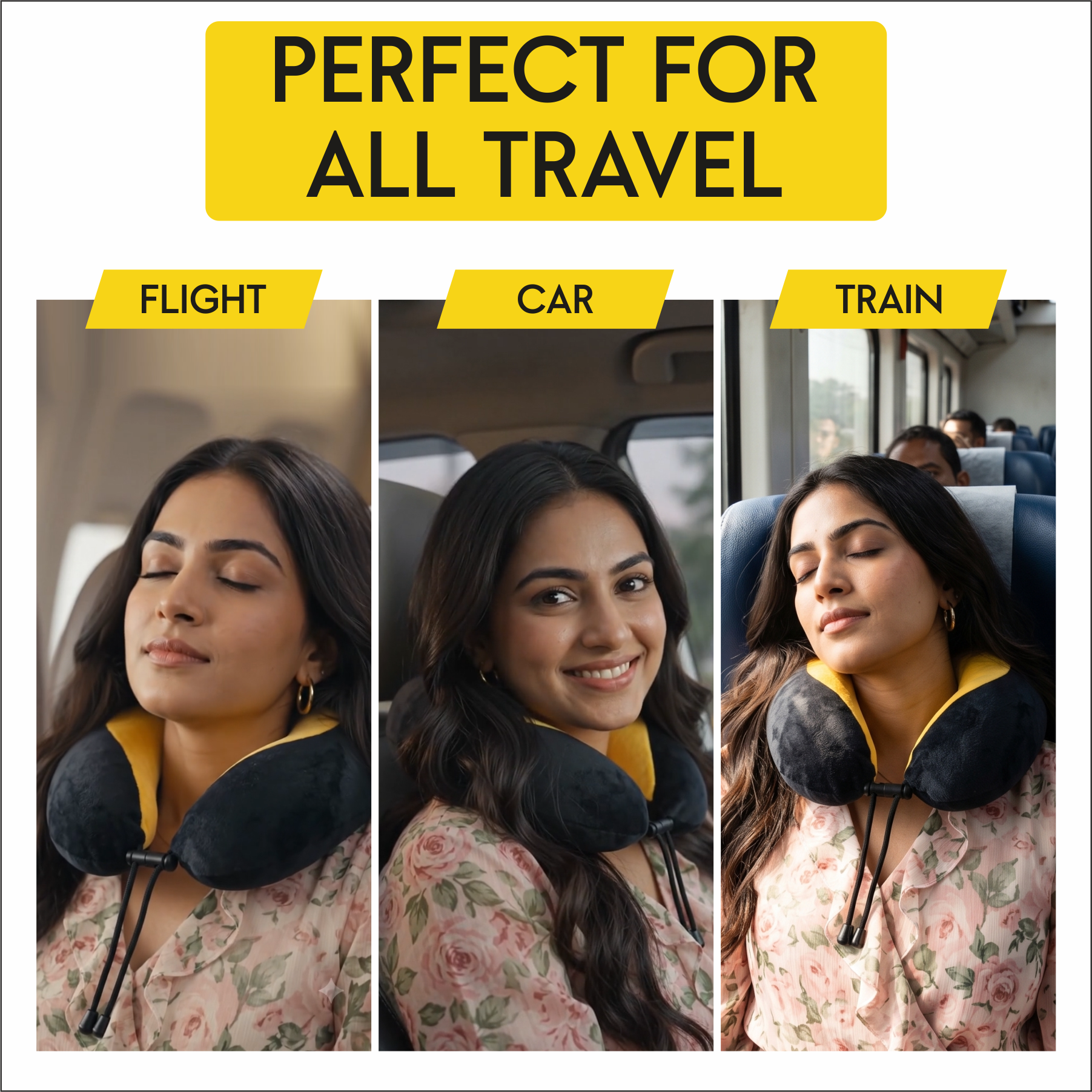 Relaxer Travel Neck Pillow - Yellow - Image 6