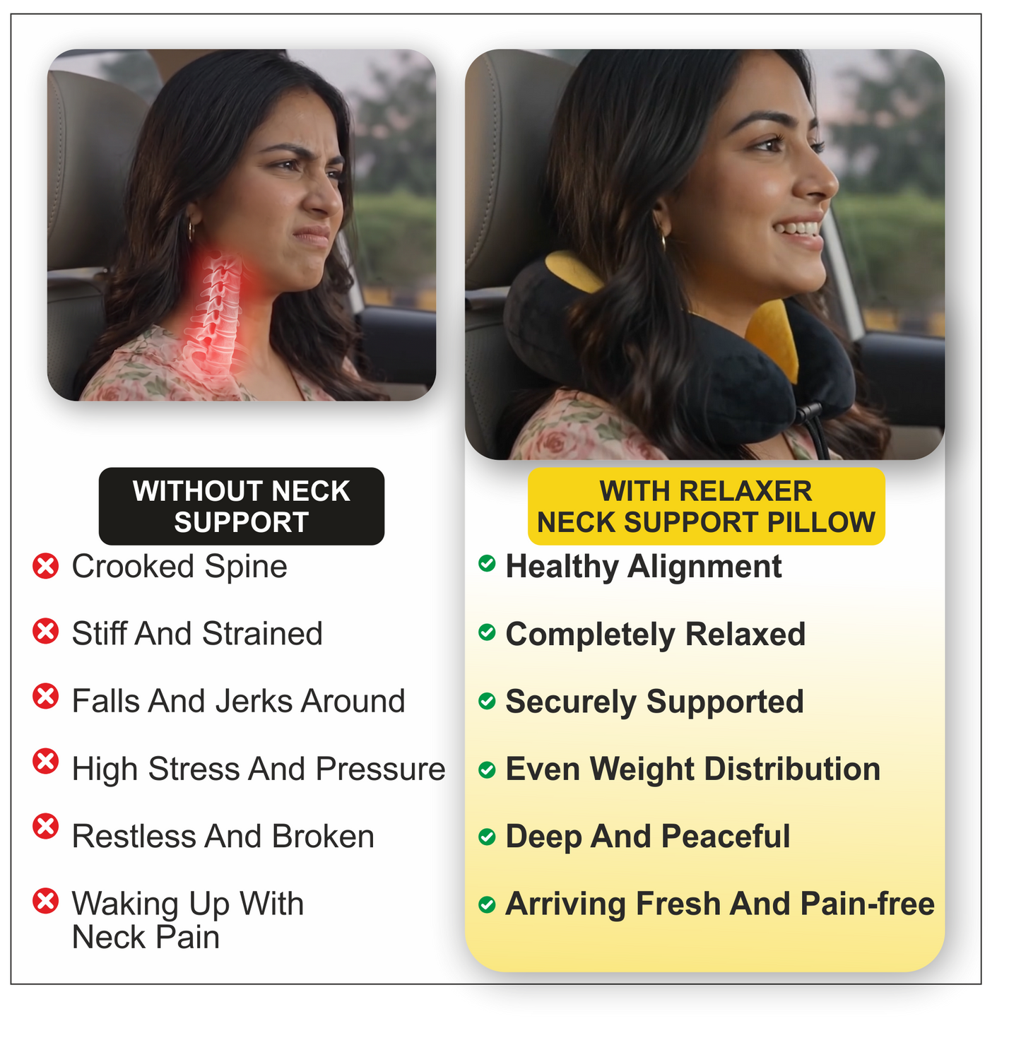 Relaxer Travel Neck Pillow - Yellow - Image 7