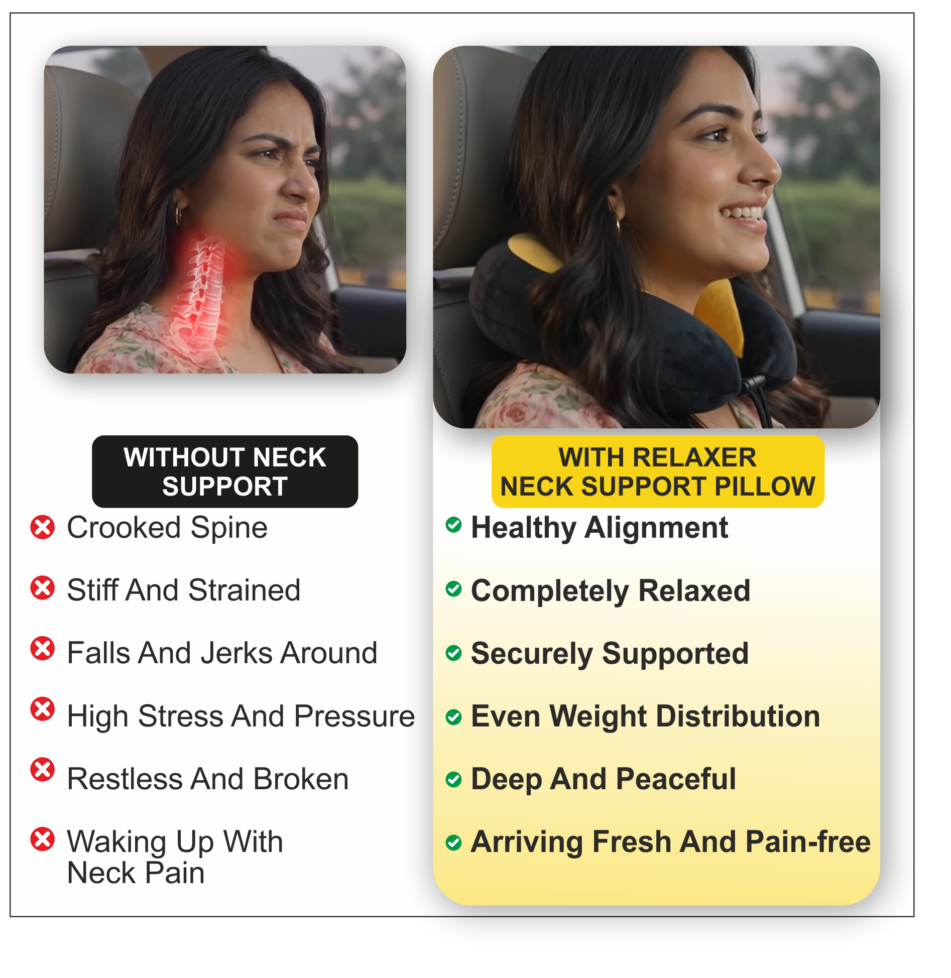 Relaxer Travel Neck Pillow - Yellow - Image 7