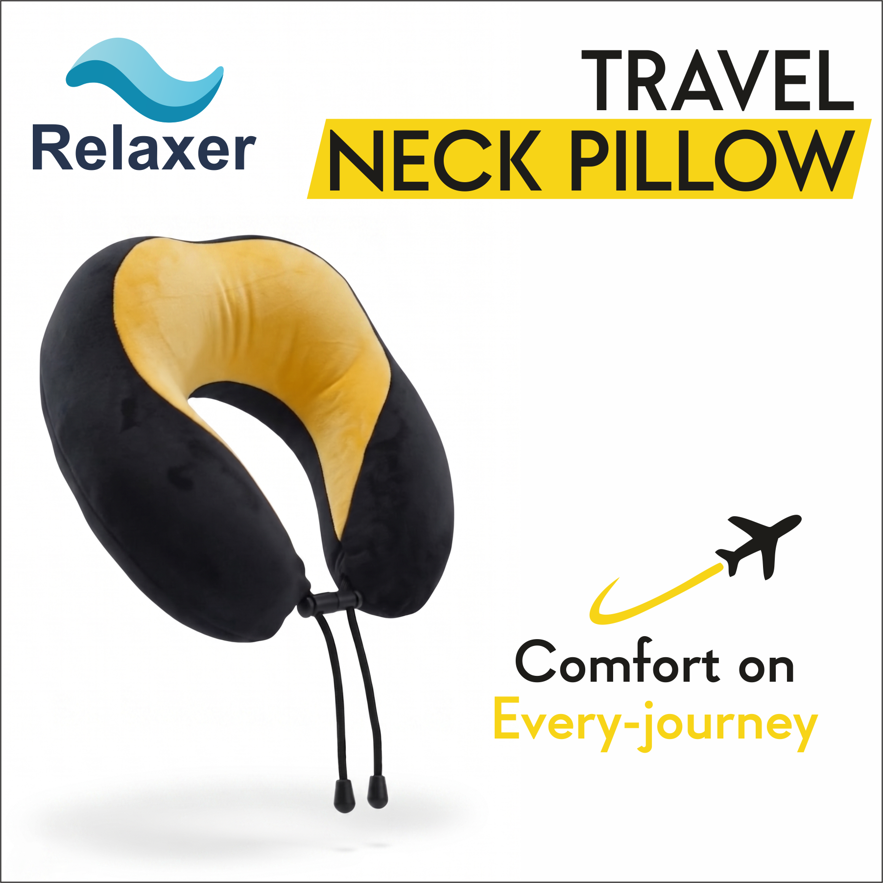 Relaxer Travel Neck Pillow - Yellow - Image 8