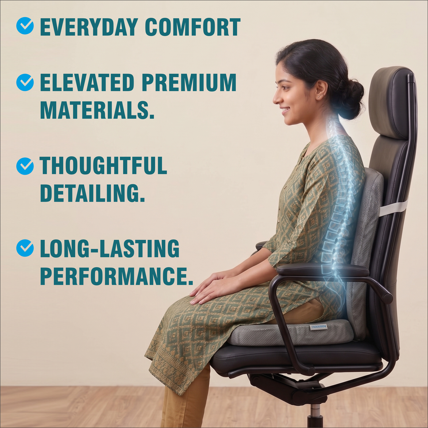 Relaxer Orthopedic Memory Foam Cushion Set