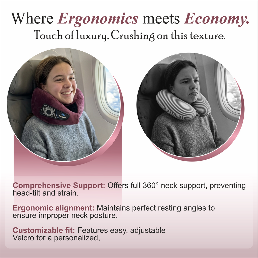 360° Adjustable Travel Neck Pillow with Chin Support