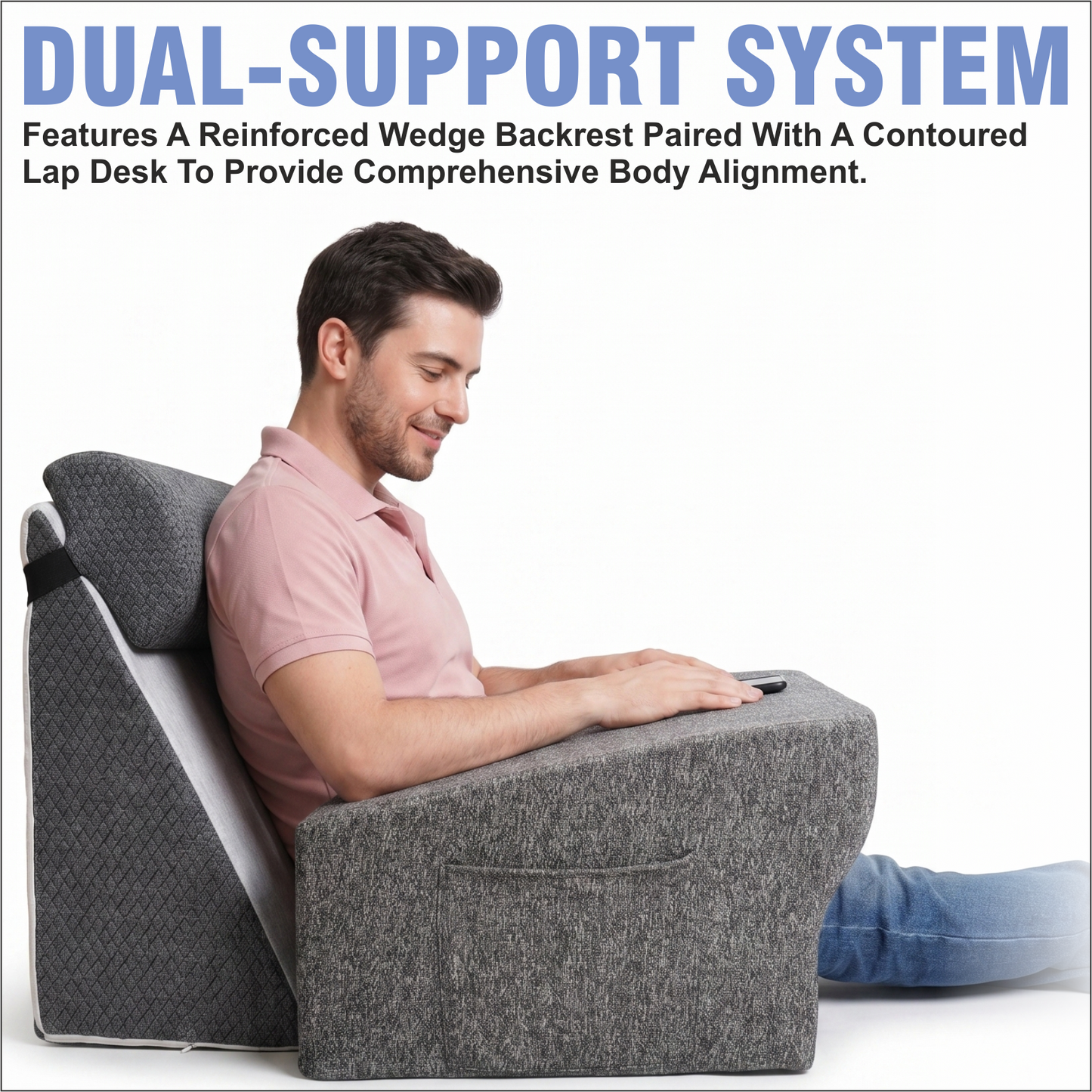 Relaxer Bed Wedge Pillow & Orthopedic Lap Desk Set