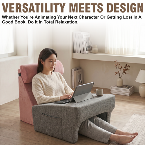 Bed Wedge Pillow & Lap Desk Set for Work & Reading