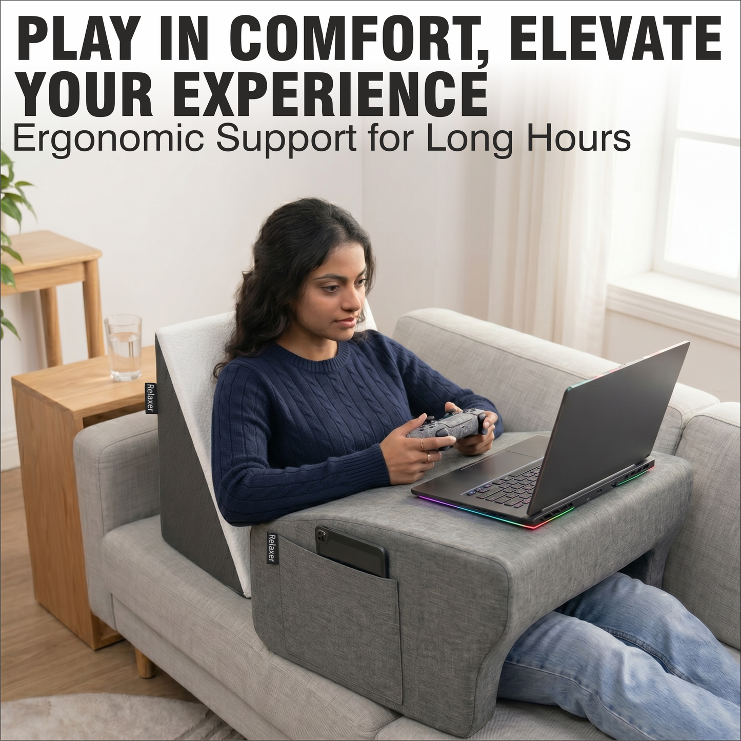 Relaxer Orthopedic Lap Desk Pillow Combo