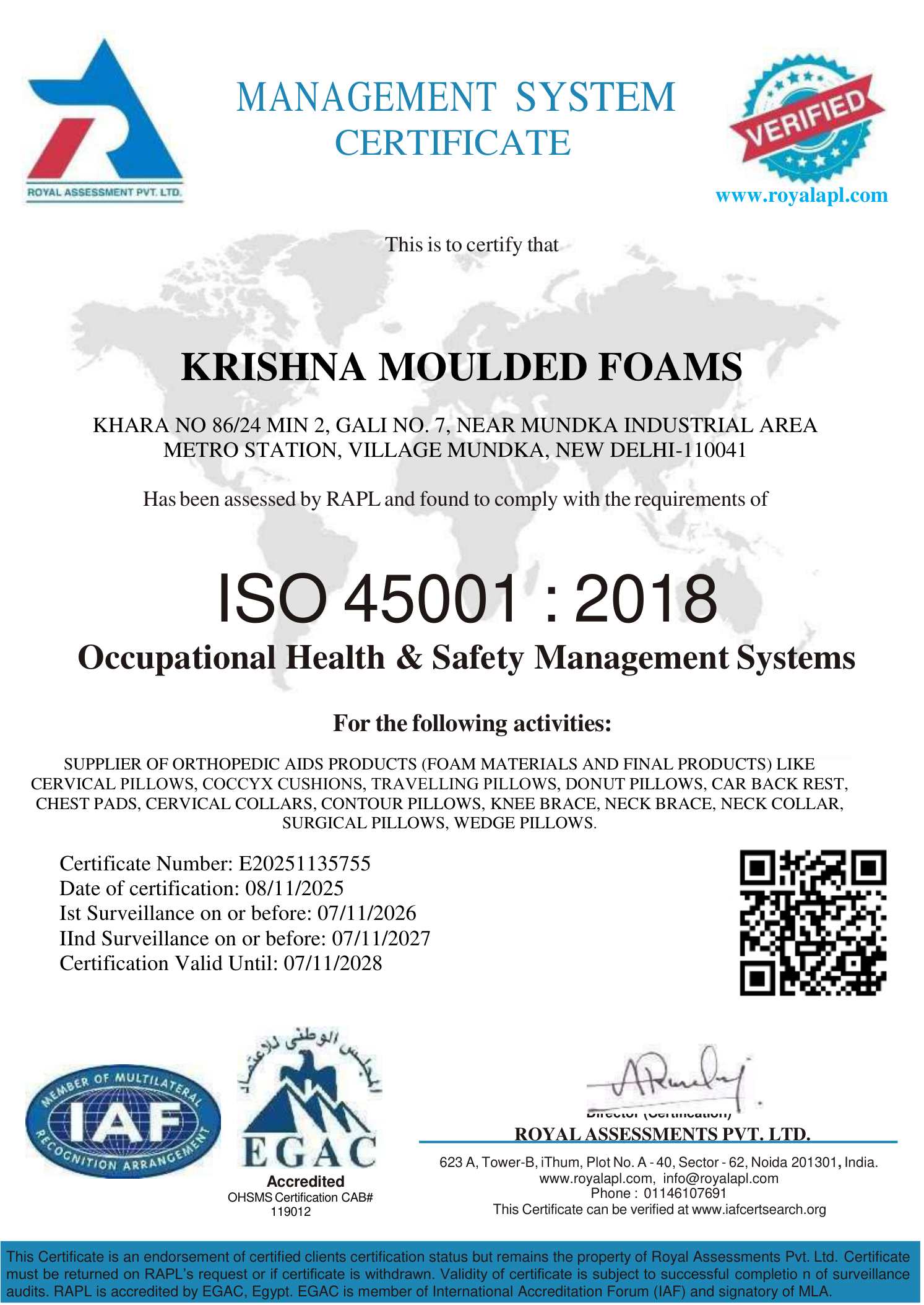 ISO 45001 Certificate